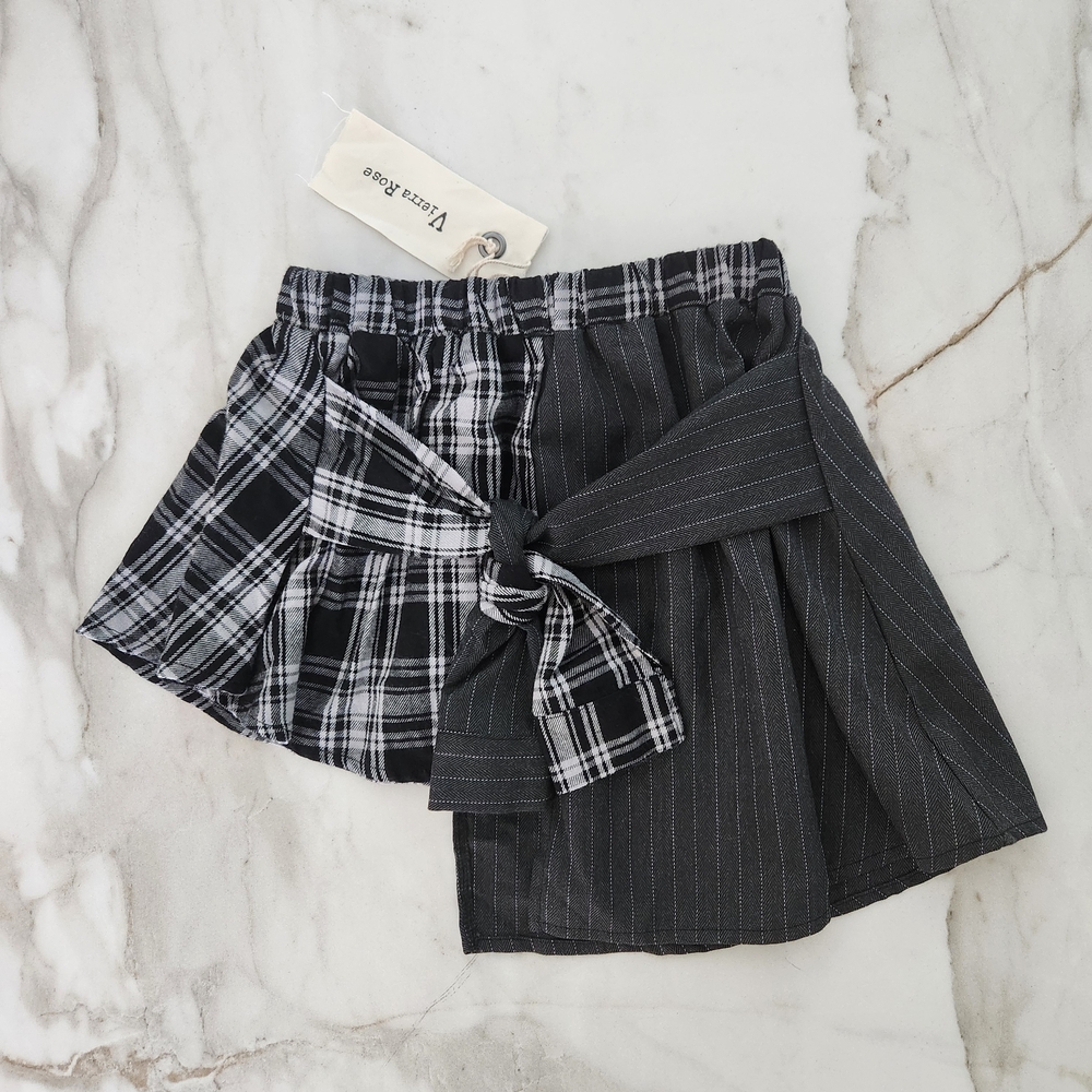 Vierra Rose Black and White Plaid Skirt